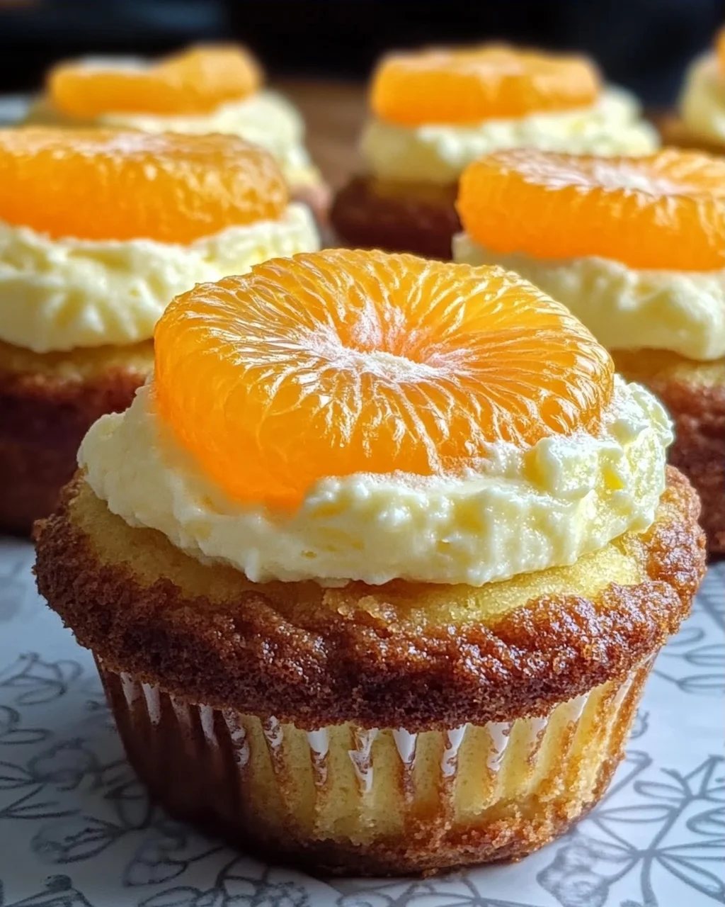 5 Käsekuchen Muffins mit Mandarinen