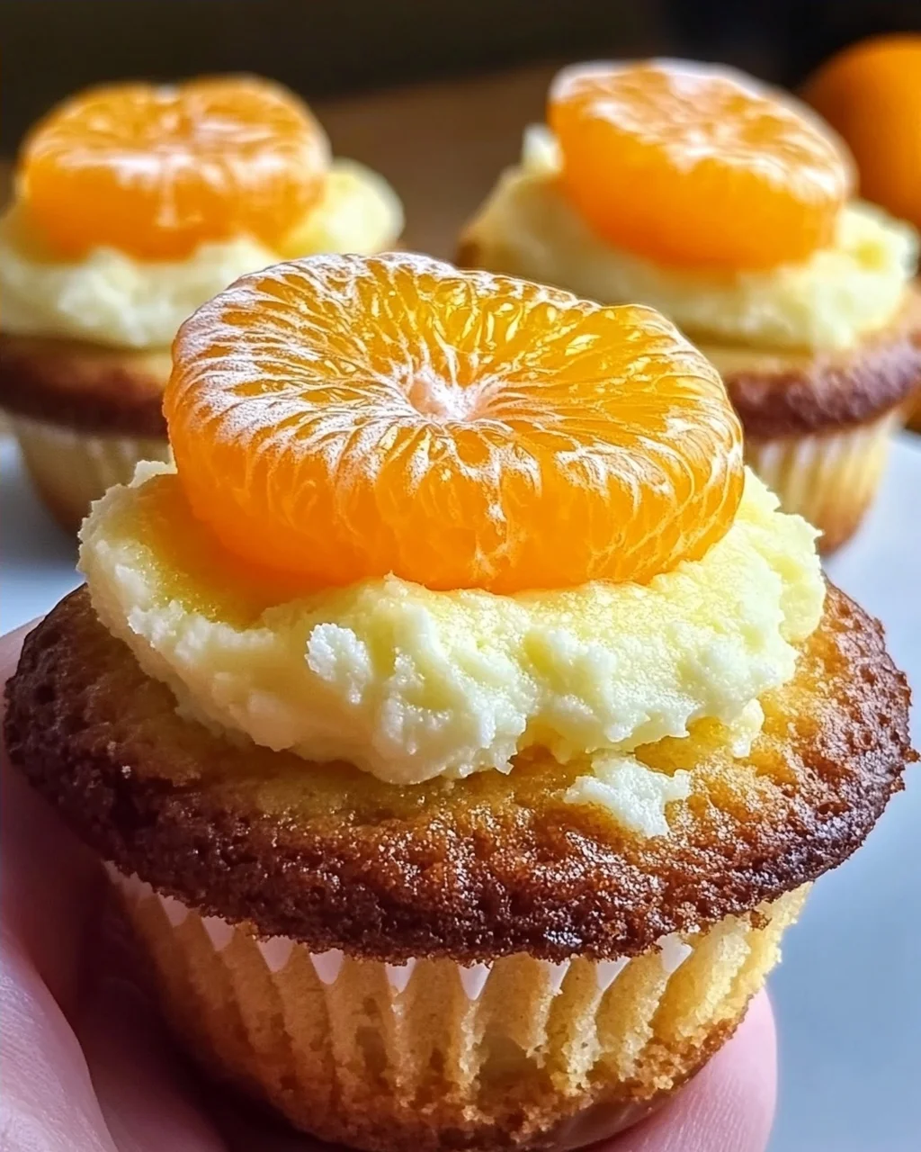 5 Käsekuchen Muffins mit Mandarinen