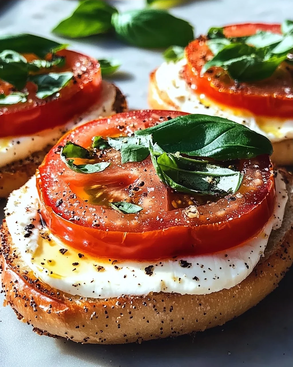 Bagel mit Tomate und Mozzarella