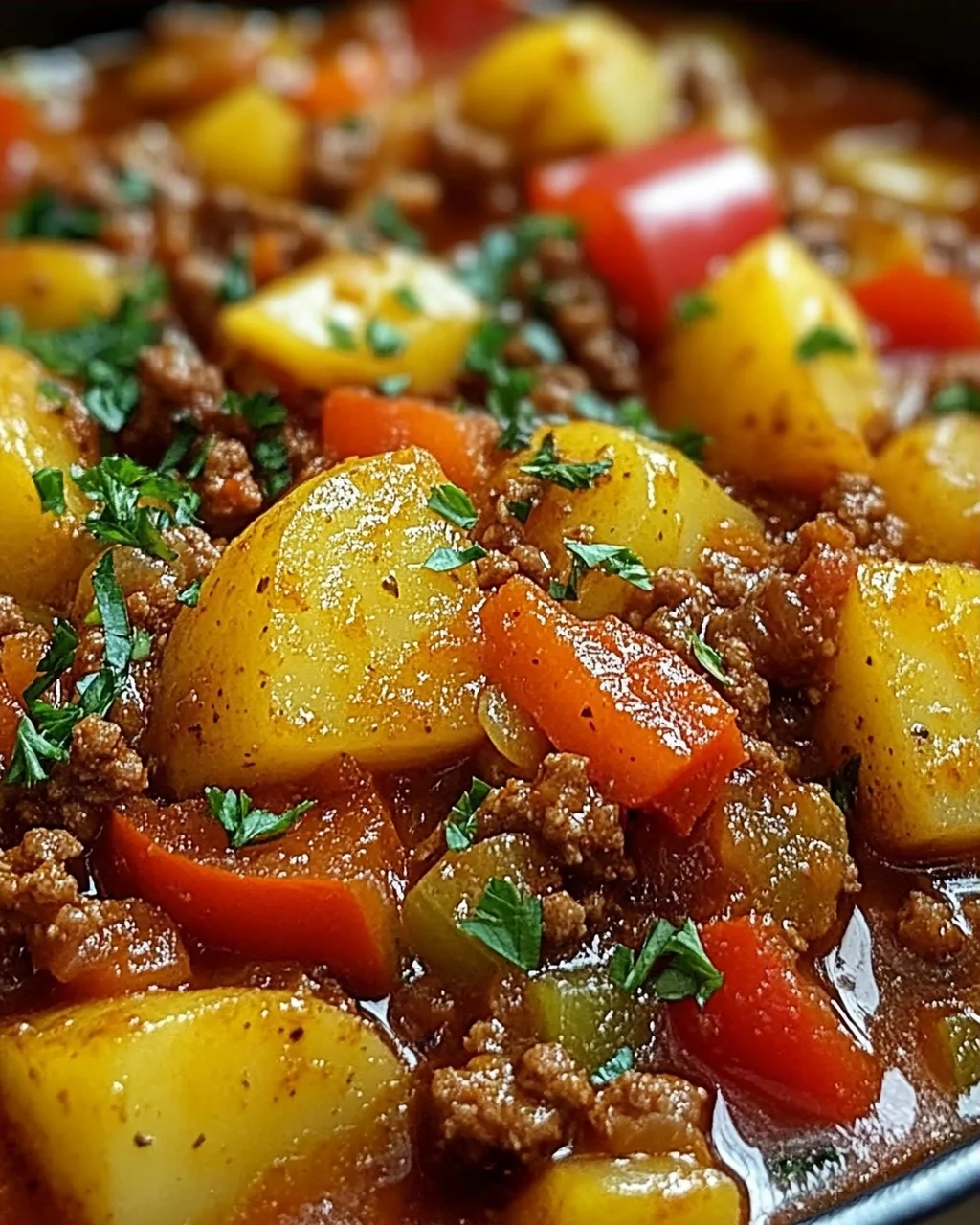 Bauerntopf mit Hackfleisch, Kartoffeln & Paprika