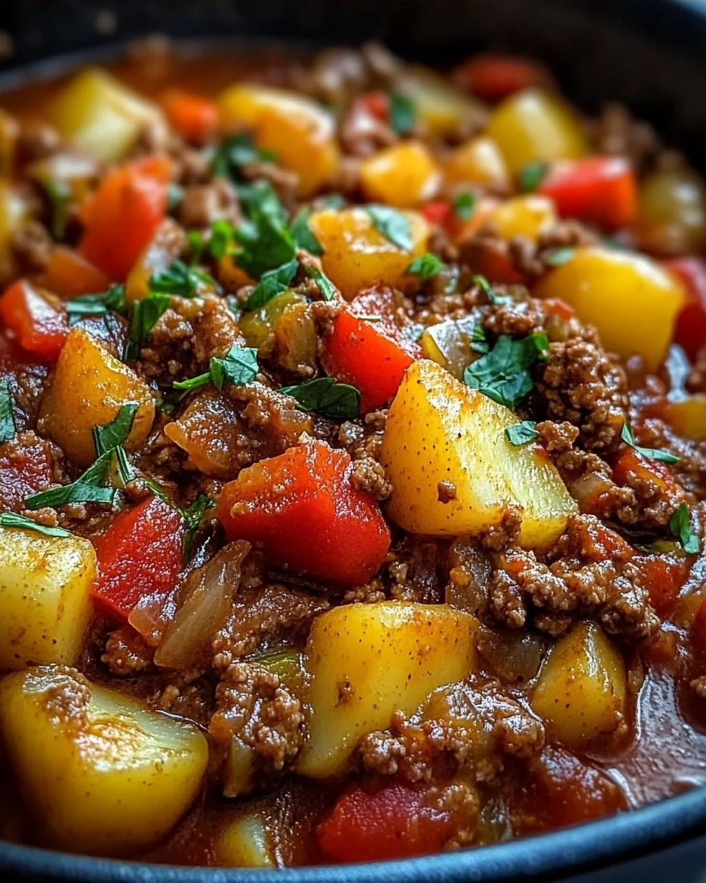 Bauerntopf mit Hackfleisch, Kartoffeln & Paprika