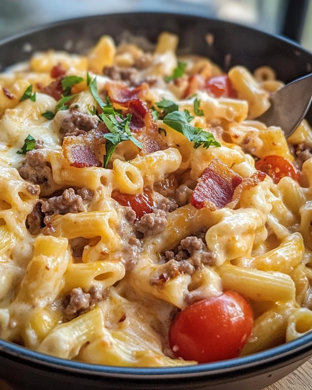 Cremige Cheeseburger-Pasta