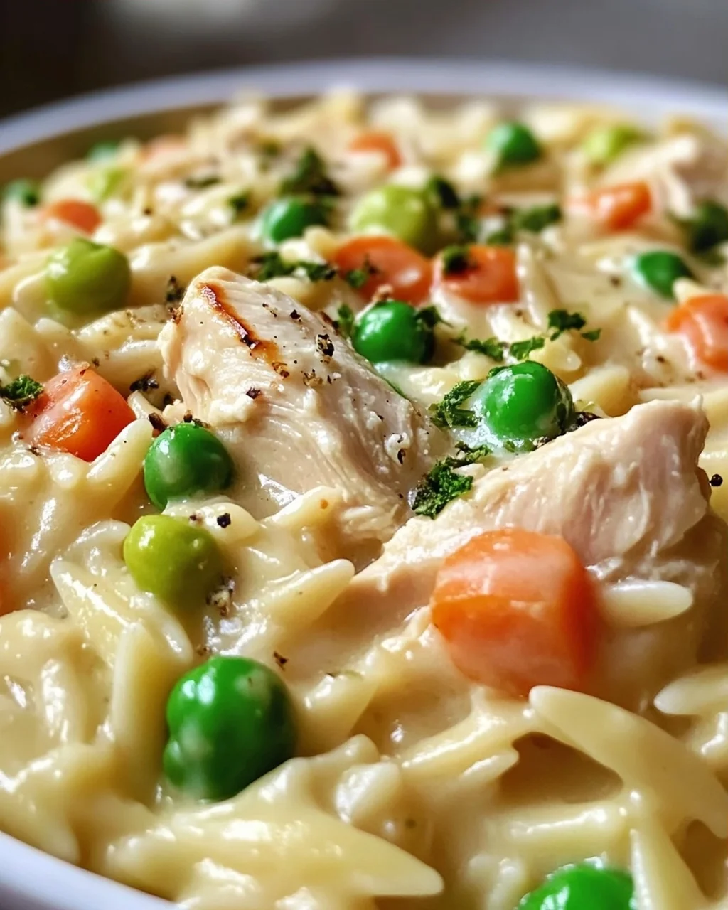 Cremige Chicken Pot Pie Orzo – Ein herzhaftes Rezept!