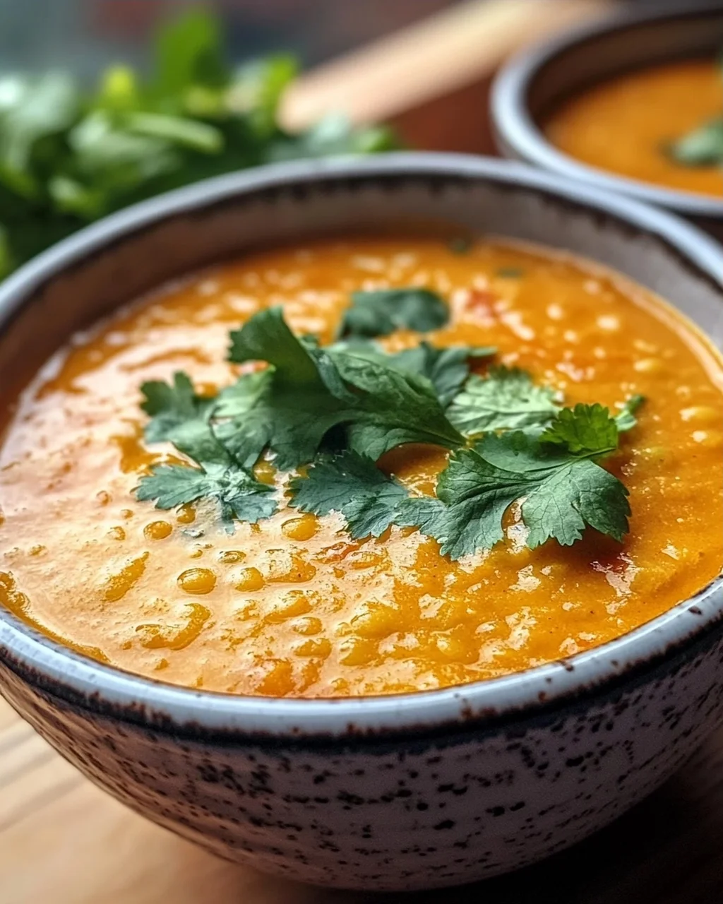 Cremige Thai Kokos Rote Linsensuppe