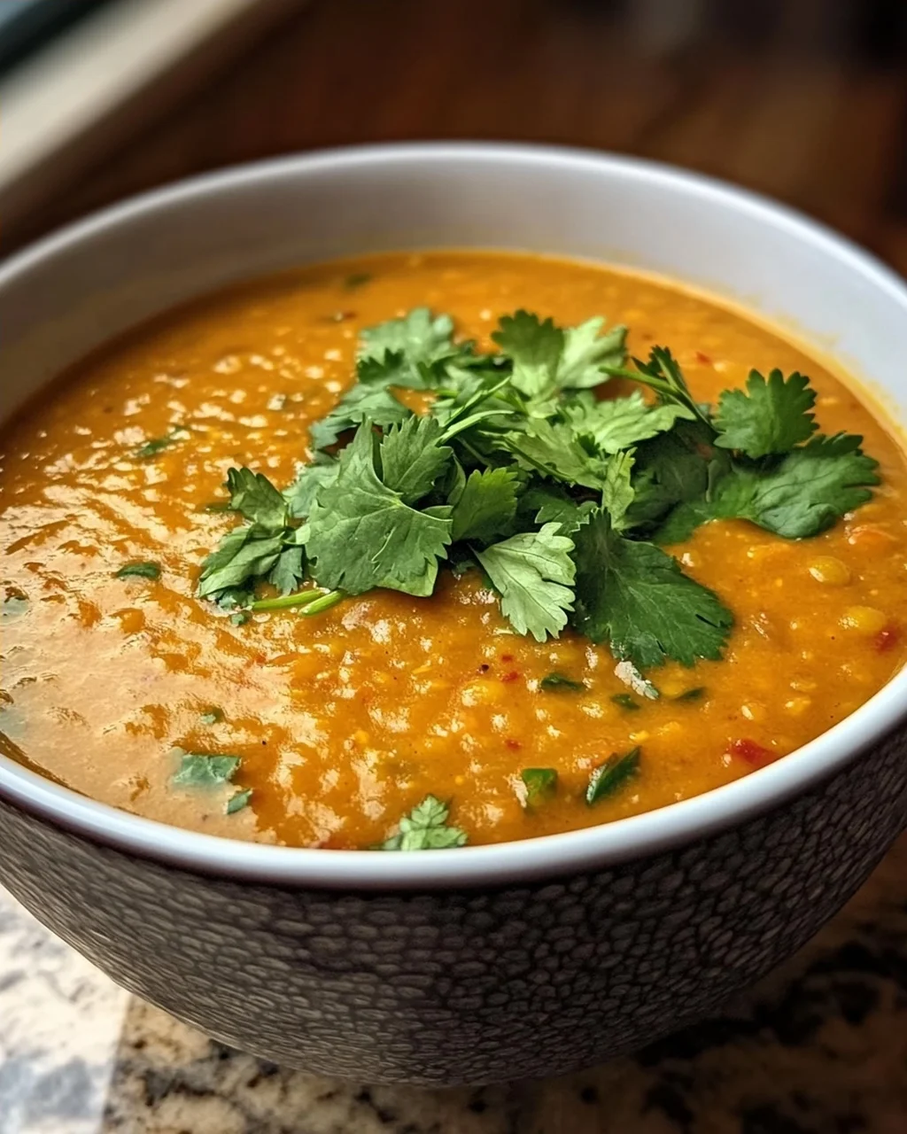 Cremige Thai Kokos Rote Linsensuppe