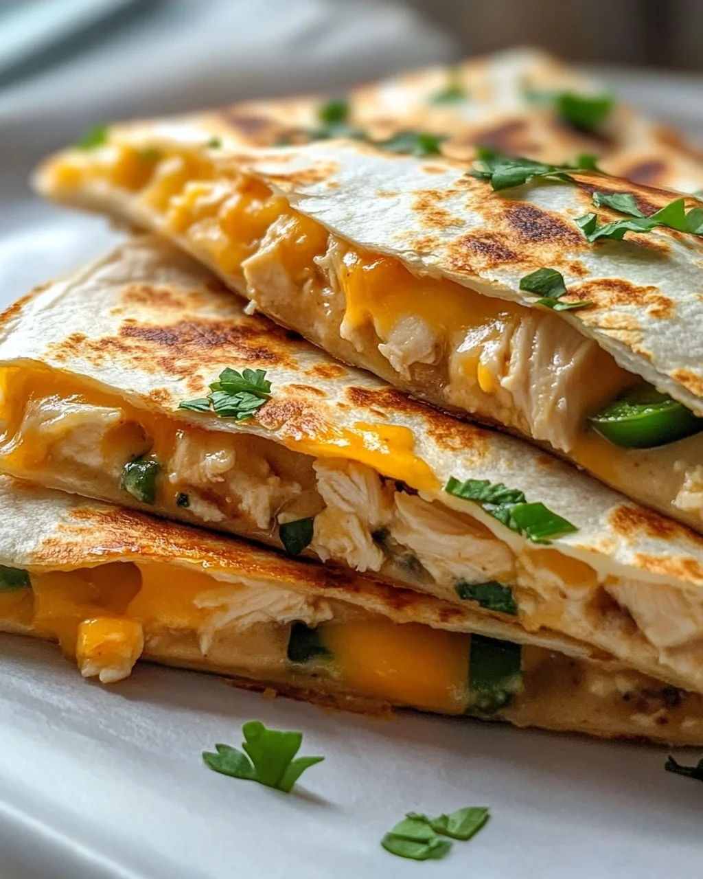 Crispy Low Carb High Protein Chicken Ranch Quesadilla