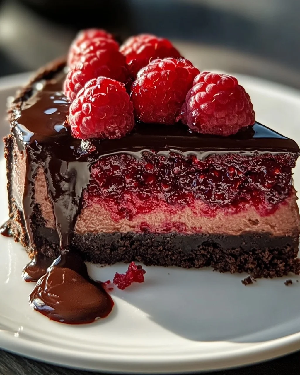 Dunkle Schoko Himbeer Cheesecake Rezept – unwiderstehlich gut!