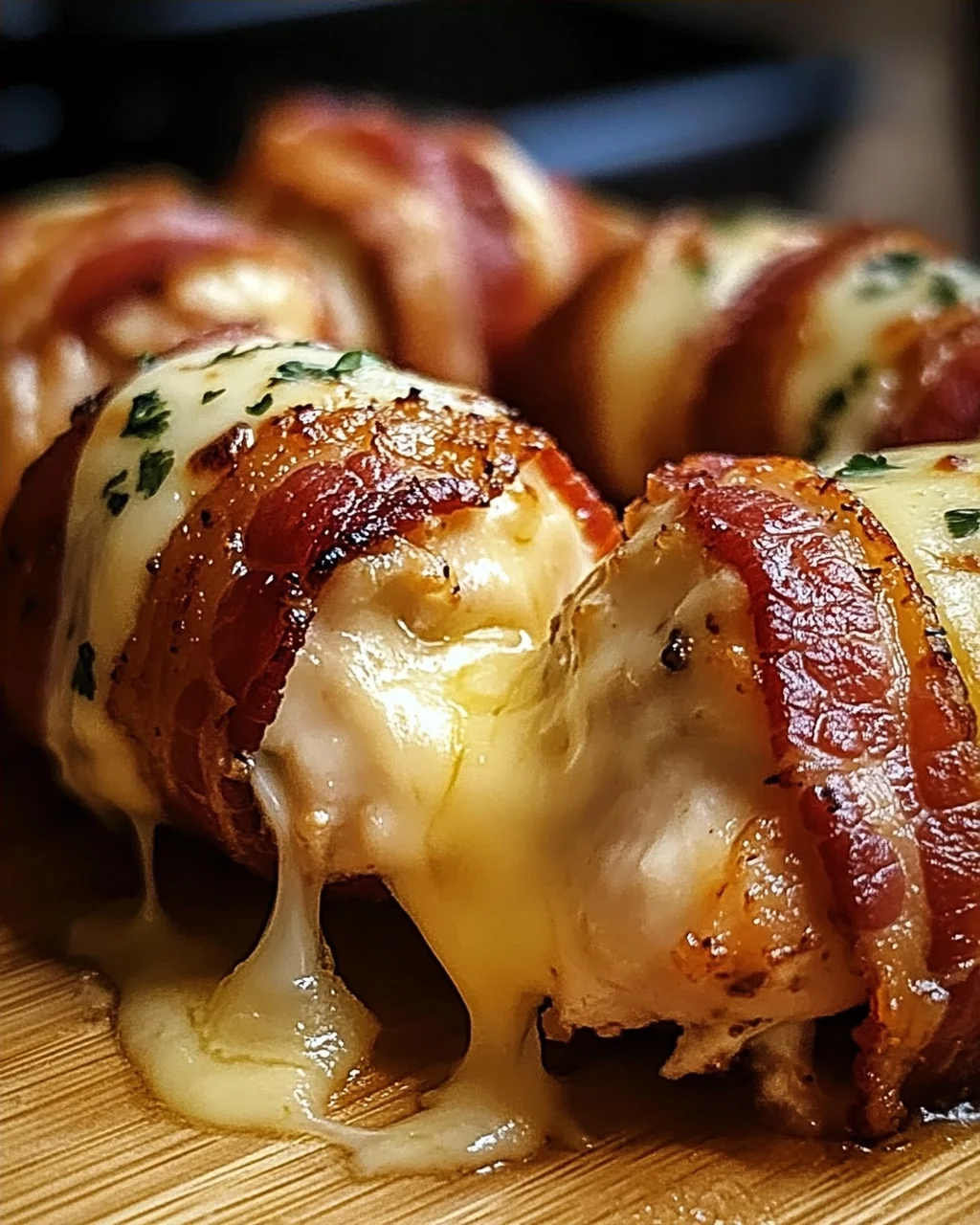 Hähnchenfilet im Speckmantel mit Käsefüllung