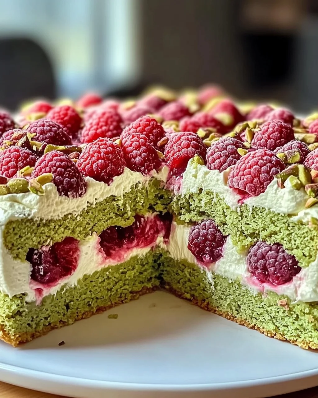 Himmlischer Pistazien-Himbeerkuchen für Genießer