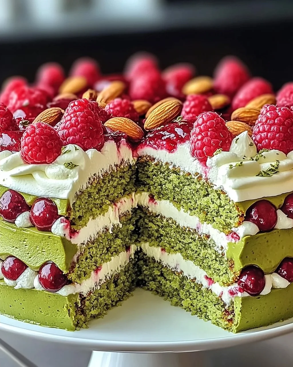 Himmlischer Pistazien-Himbeerkuchen für Genießer