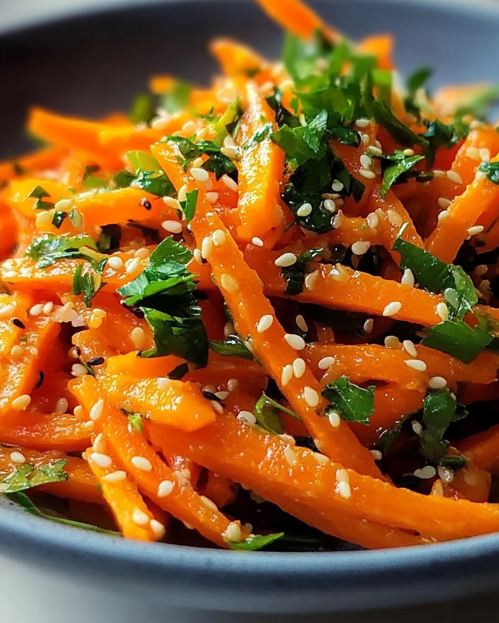 Karottensalat mit Ingwer-Sesam-Dressing – Lecker und gesund!