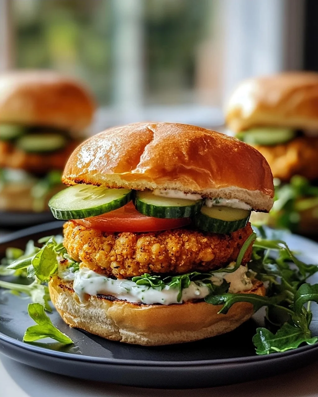 Kichererbsen-Burger mit Mini-Brötchen