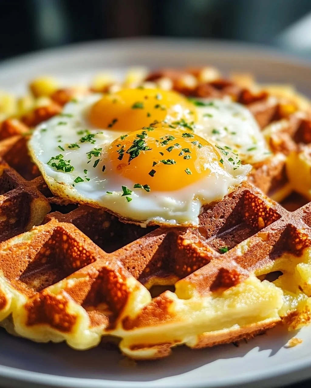 Lecker: Ei & Käse Hash Brown Waffeln – Perfektes Frühstück!