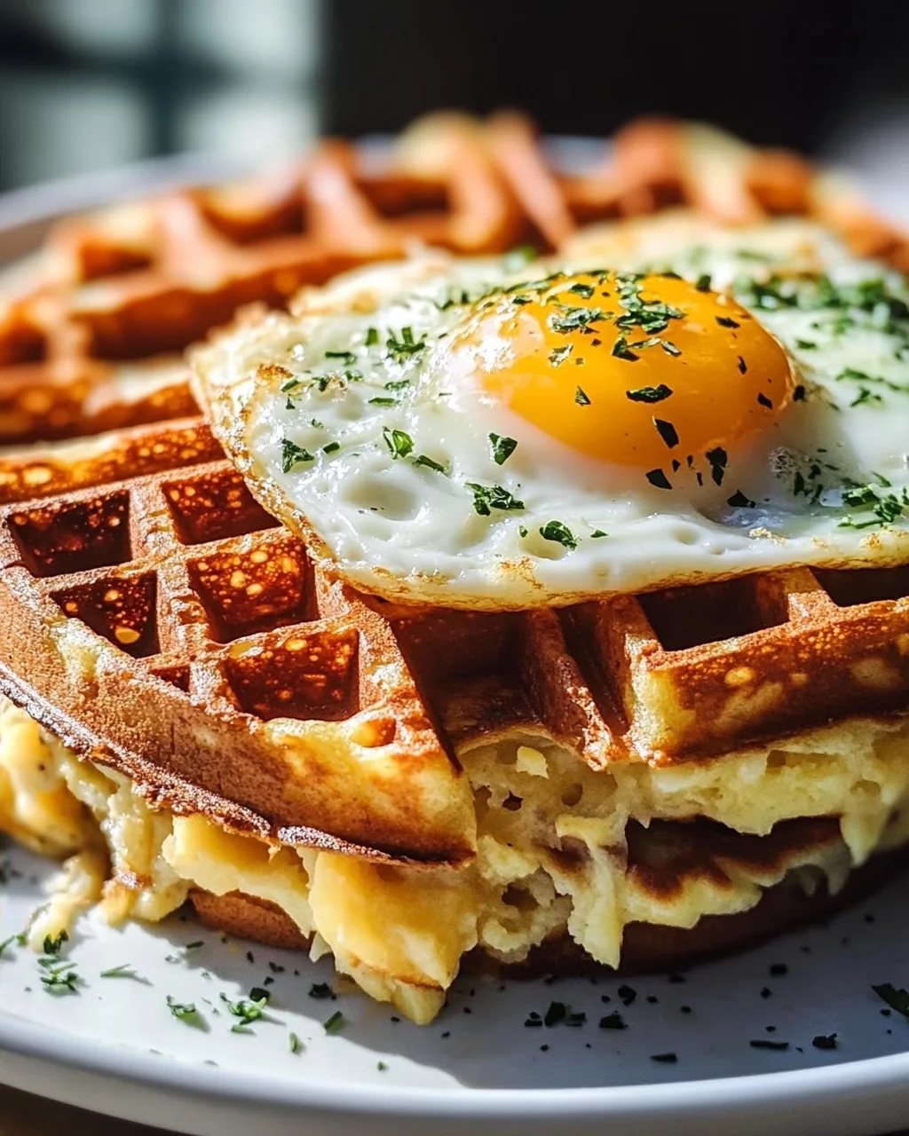 Lecker: Ei & Käse Hash Brown Waffeln – Perfektes Frühstück!