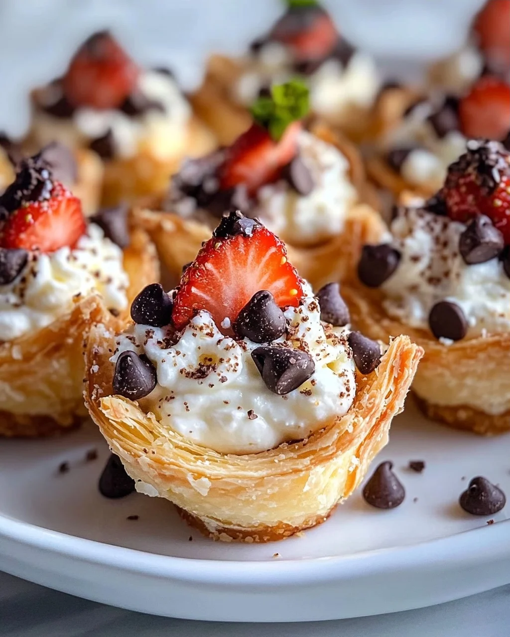 Leckere Cannoli Bites in Mini-Teigschalen für Partys