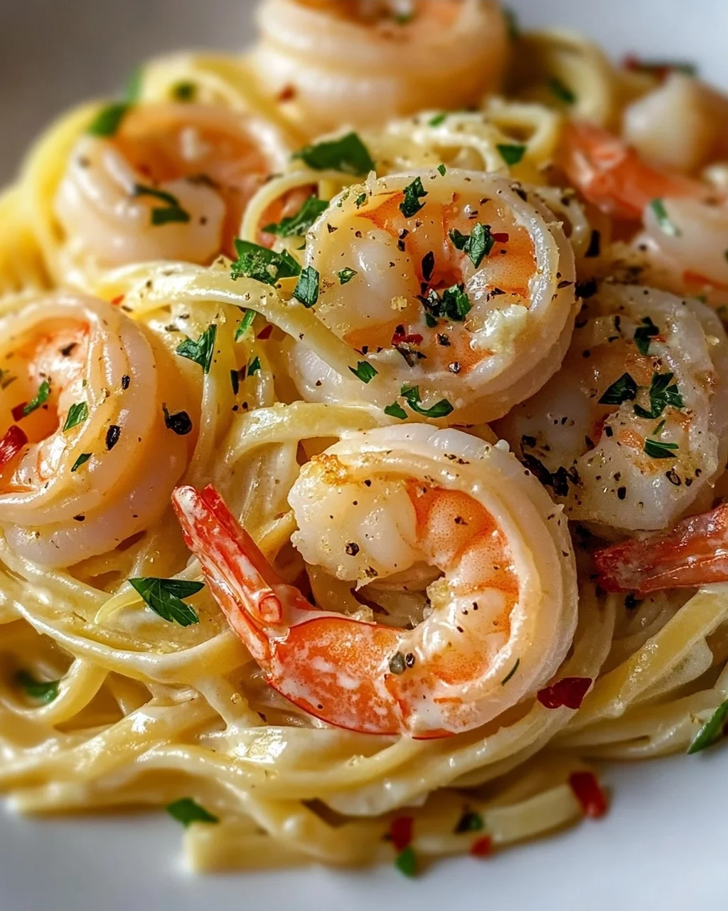 Lemon Herb Shrimp Linguine With Crème Fraîche Recipe
