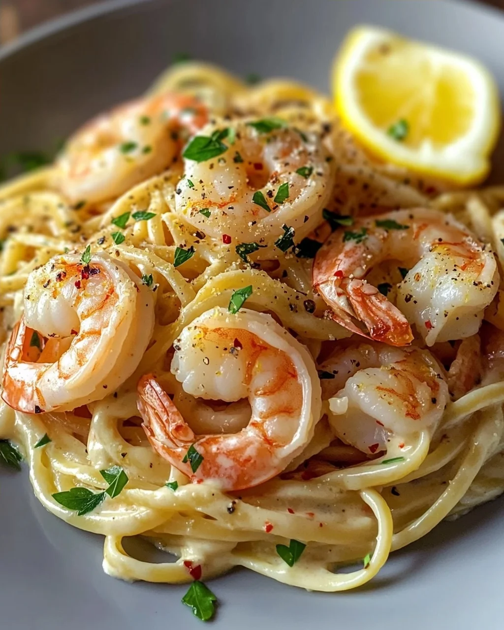 Lemon Herb Shrimp Linguine With Crème Fraîche Recipe