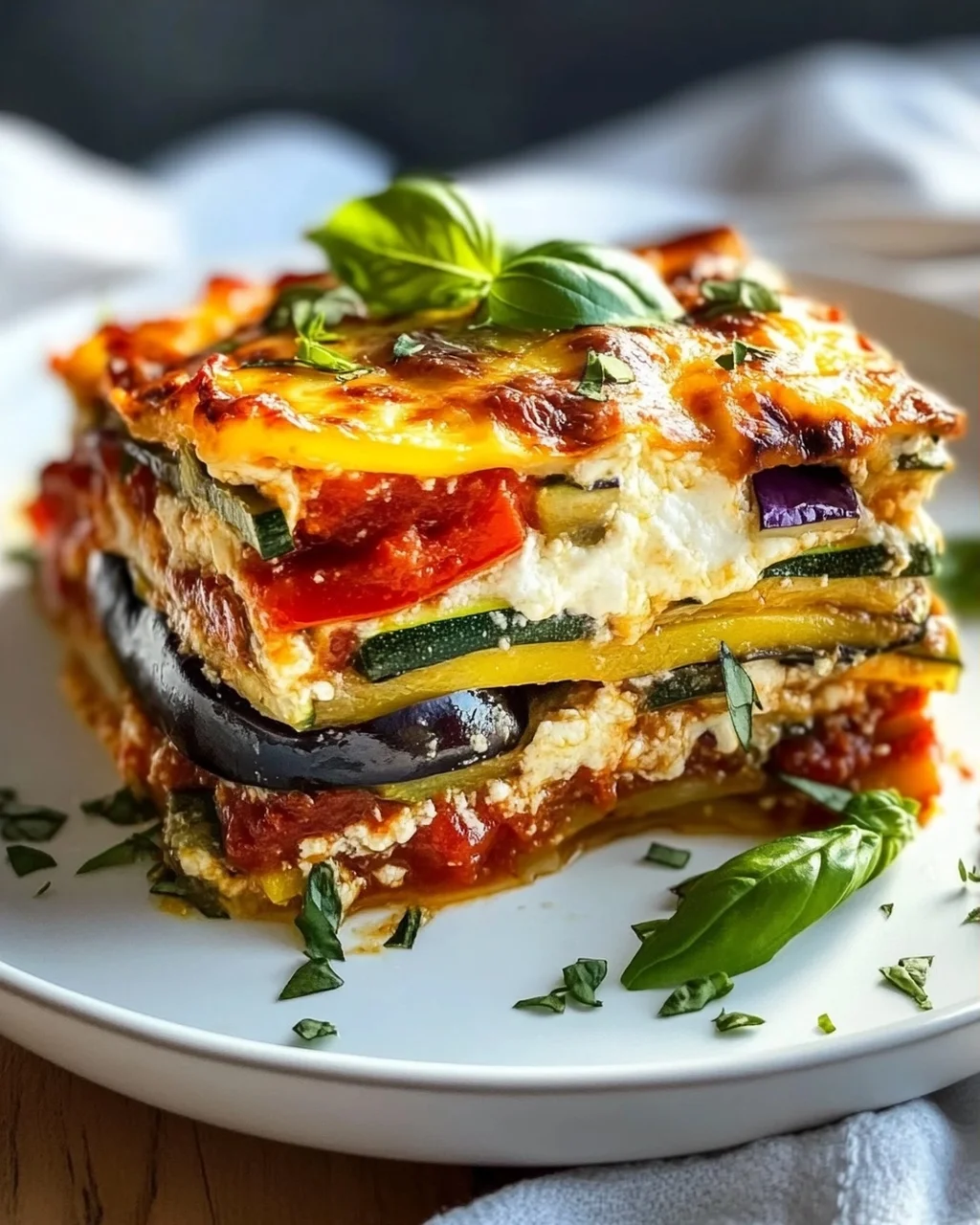 Mediterrane Gemüse-Lasagne mit cremiger Ricotta genießen