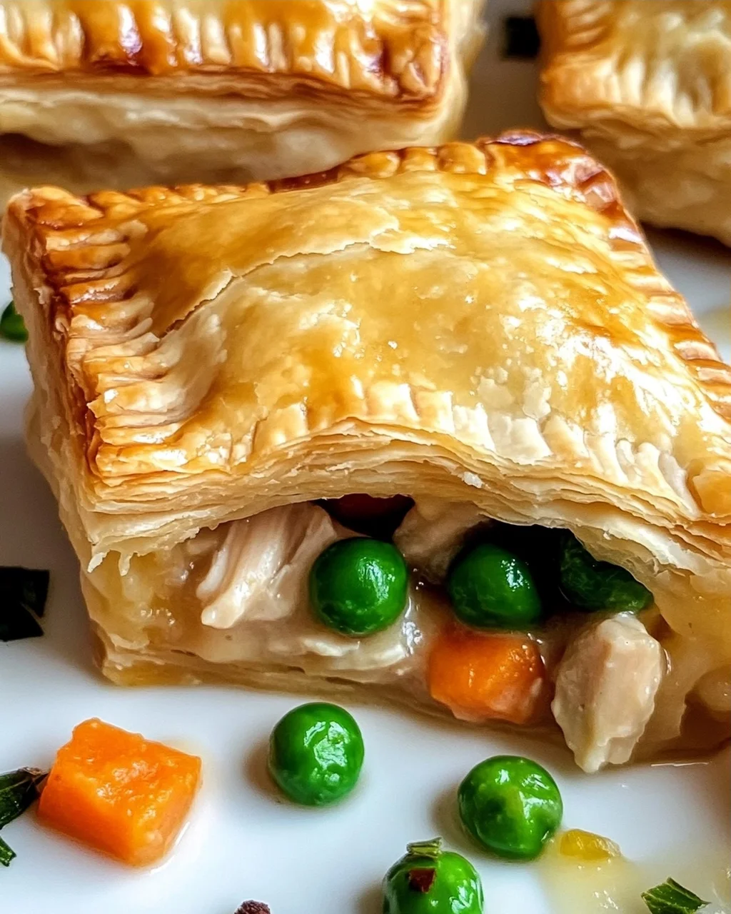 Mini-Hühnchentopf-Pasteten mit Blätterteig genießen