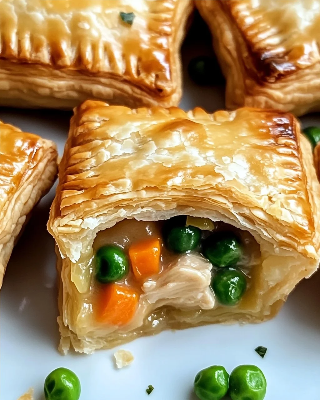 Mini-Hühnchentopf-Pasteten mit Blätterteig genießen