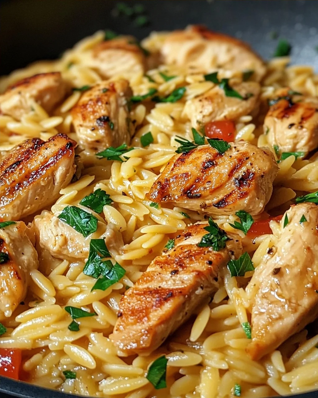 One Pot Orzo Pasta mit Hähnchen