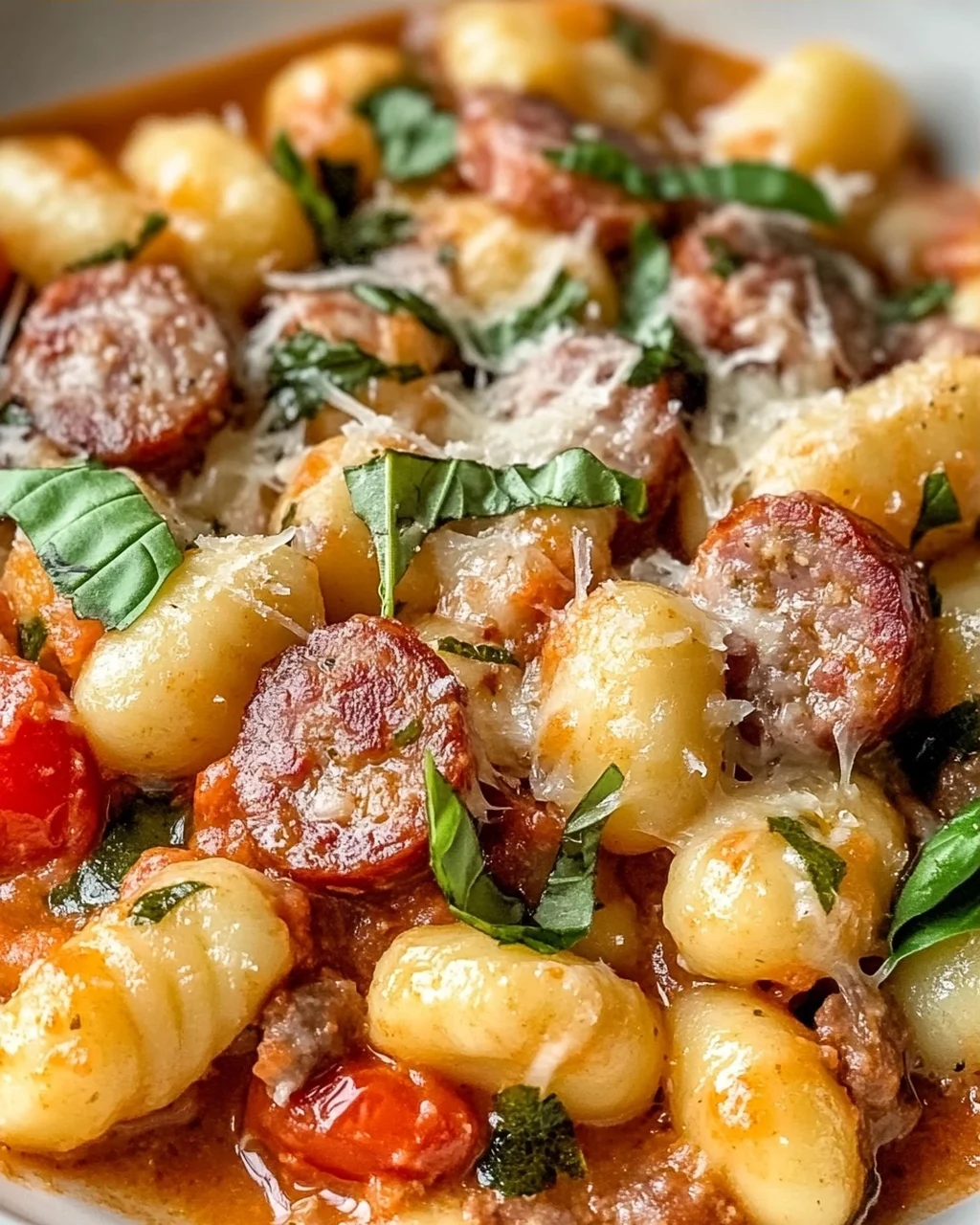 Pfannen-Cremige Gnocchi mit Wurst in 30 Minuten