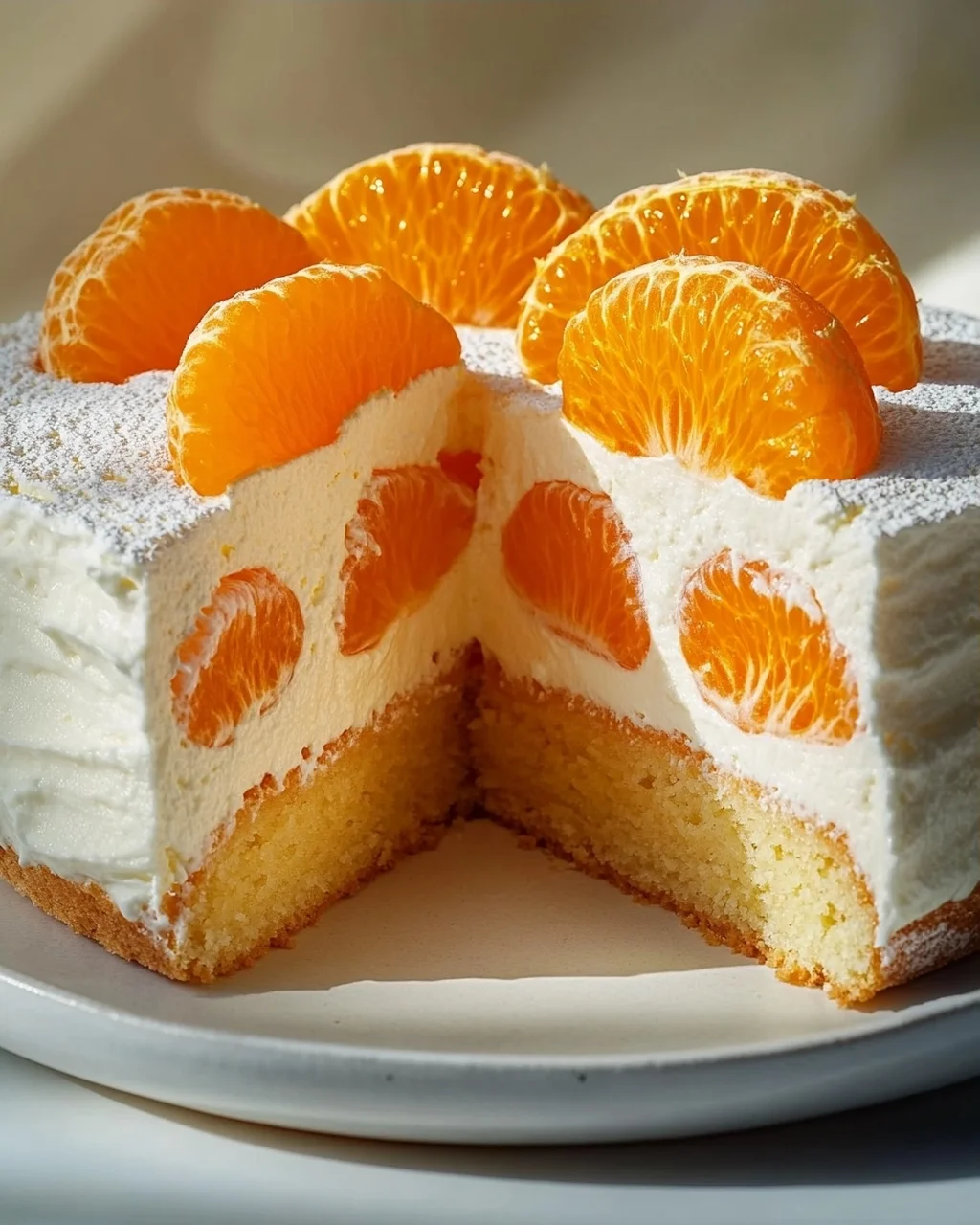 Quarkkuchen mit Mandarinen