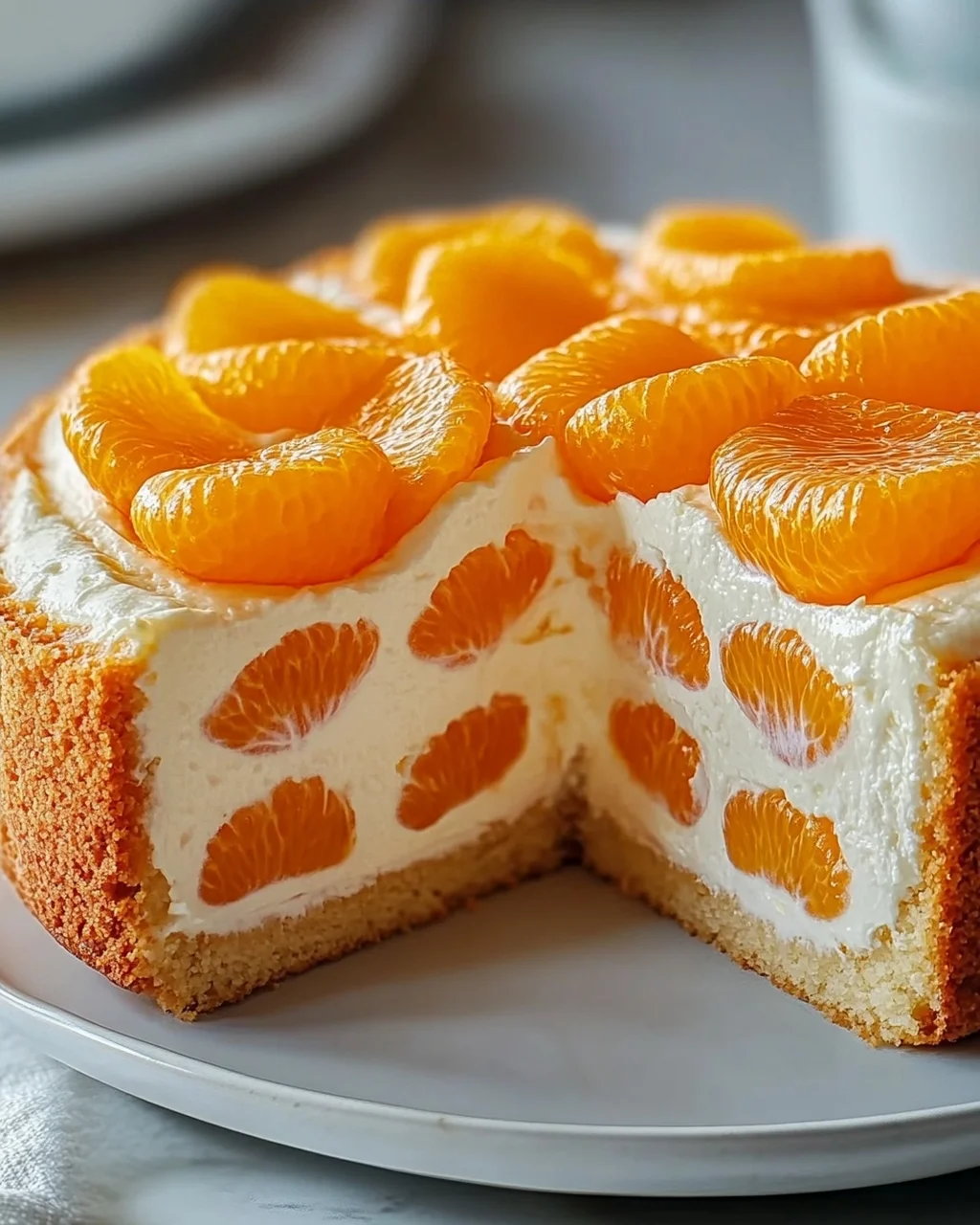 Quarkkuchen mit Mandarinen