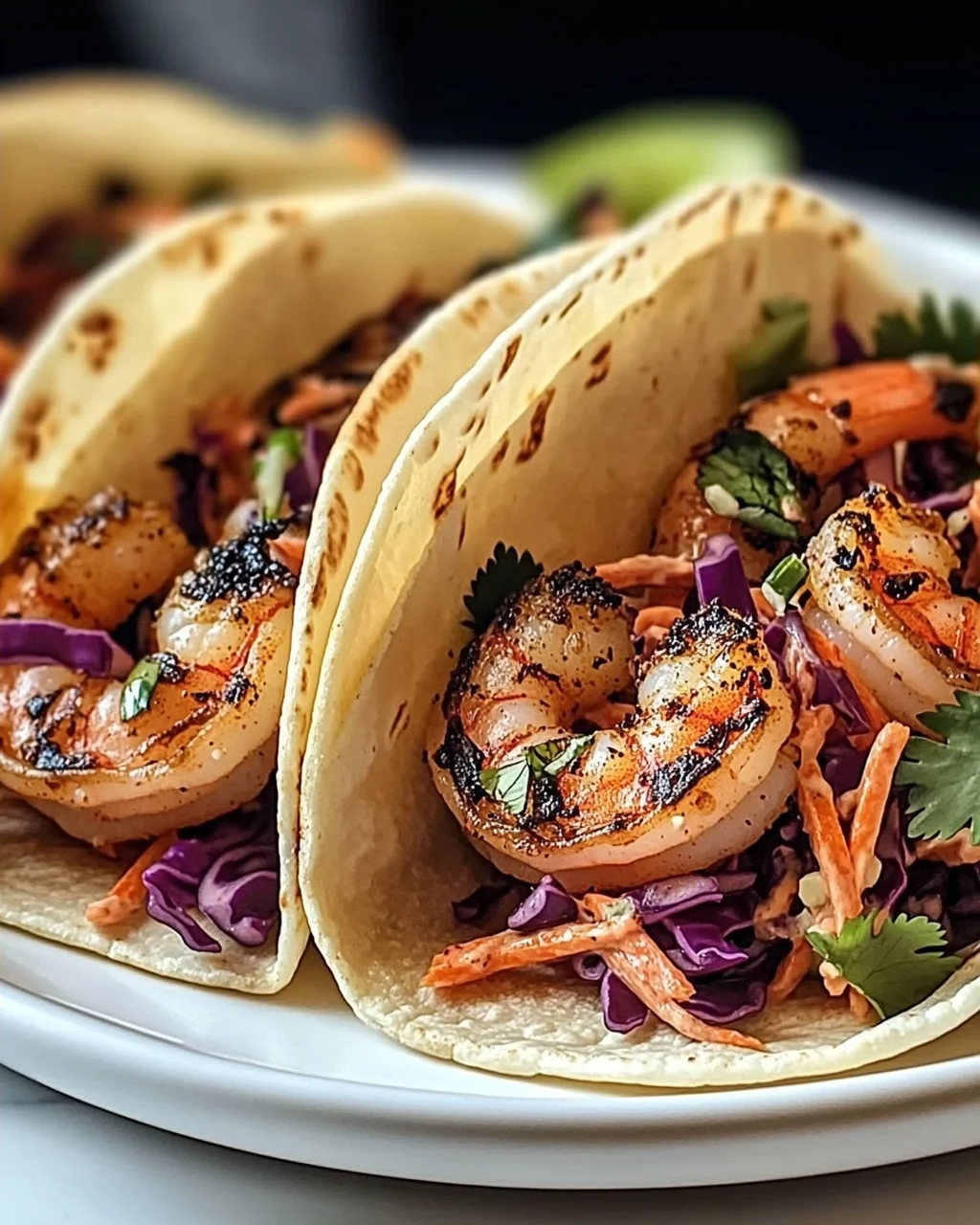 Schwarze Garnelen Tacos mit Slaw für jeden Anlass