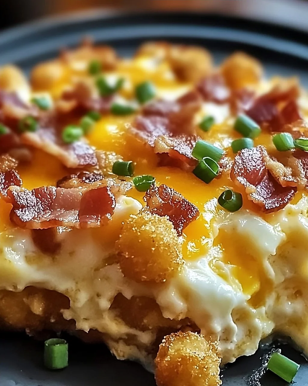 Speck und Ei Tater Tot Auflauf für Frühstücksliebe