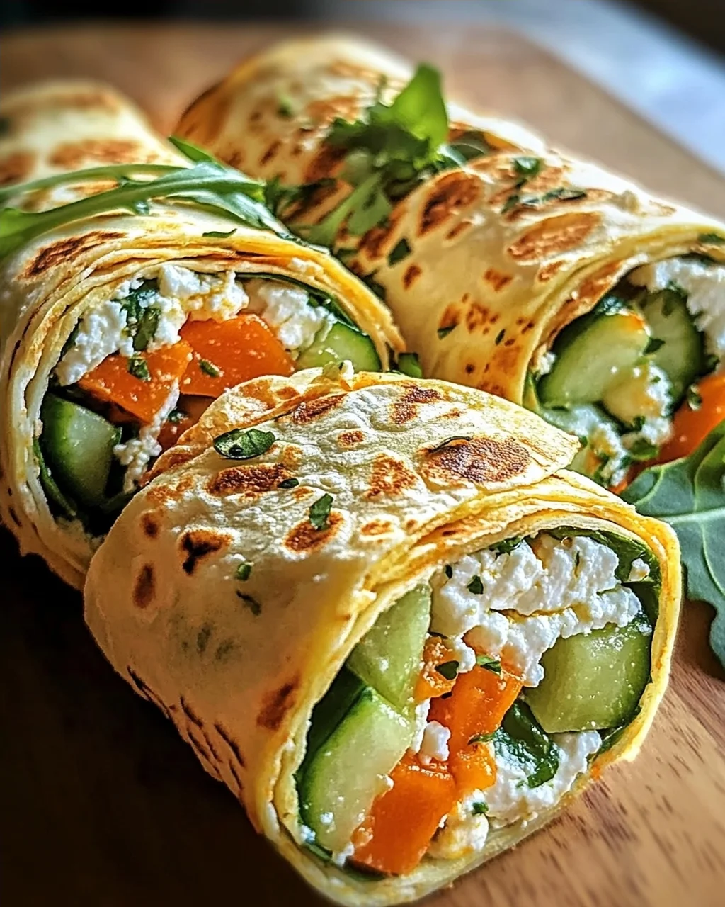 Tortilla-Rollen mit Feta