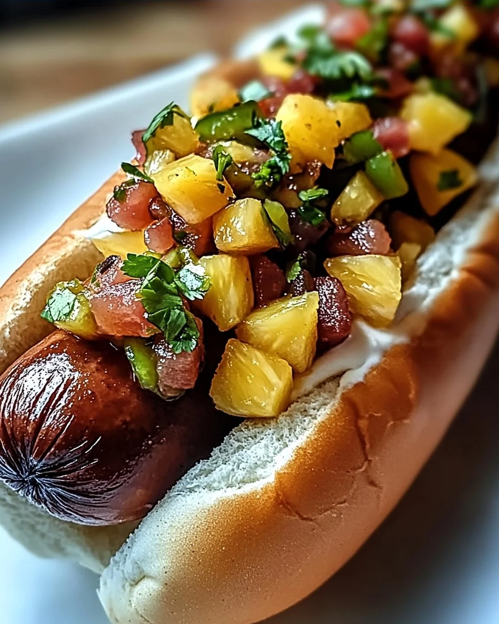 Tropische Rinder-Hotdogs mit Insel-Flair genießen