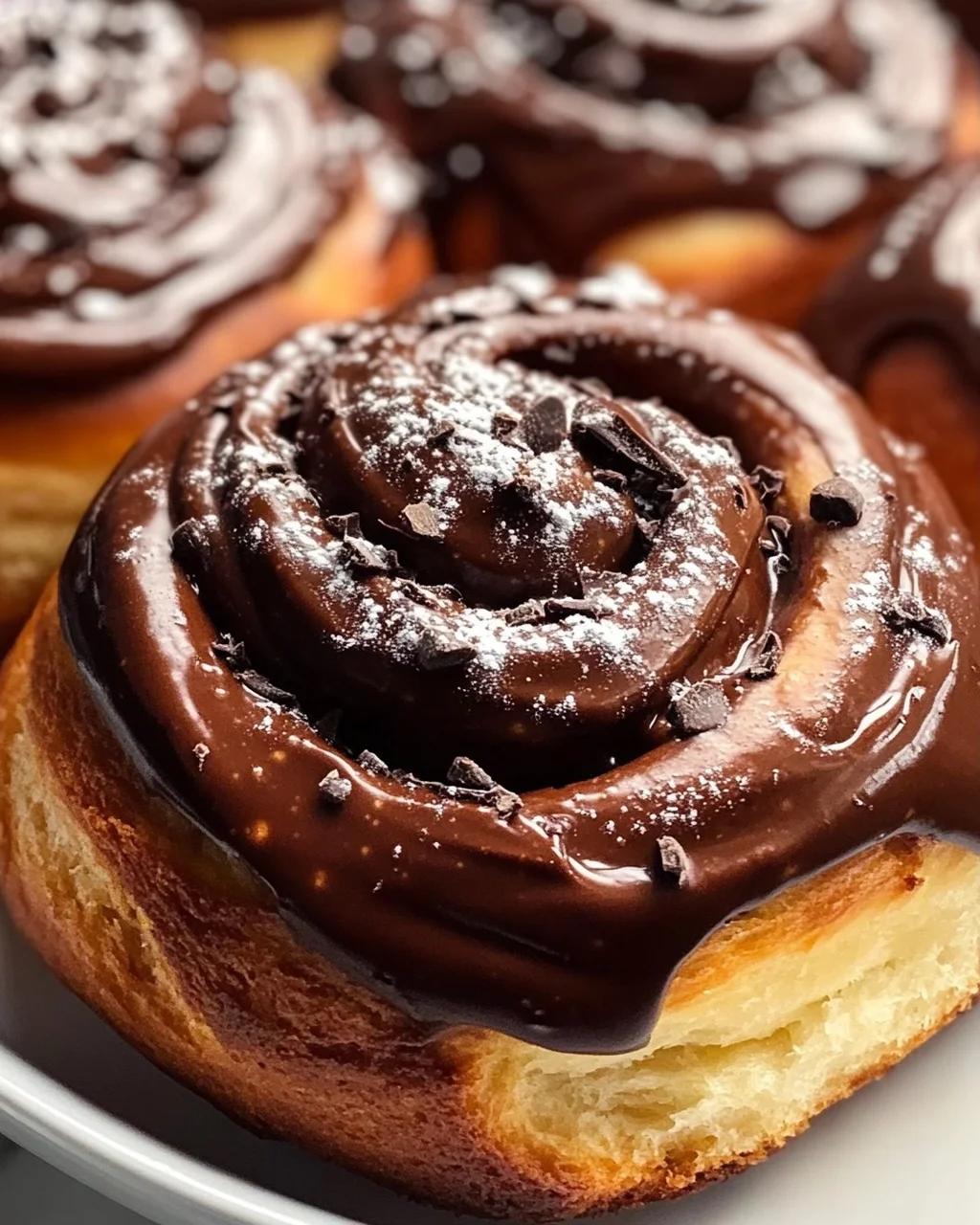 Unwiderstehliche Schoko-Zimtschnecken mit cremiger Fudge-Glasur