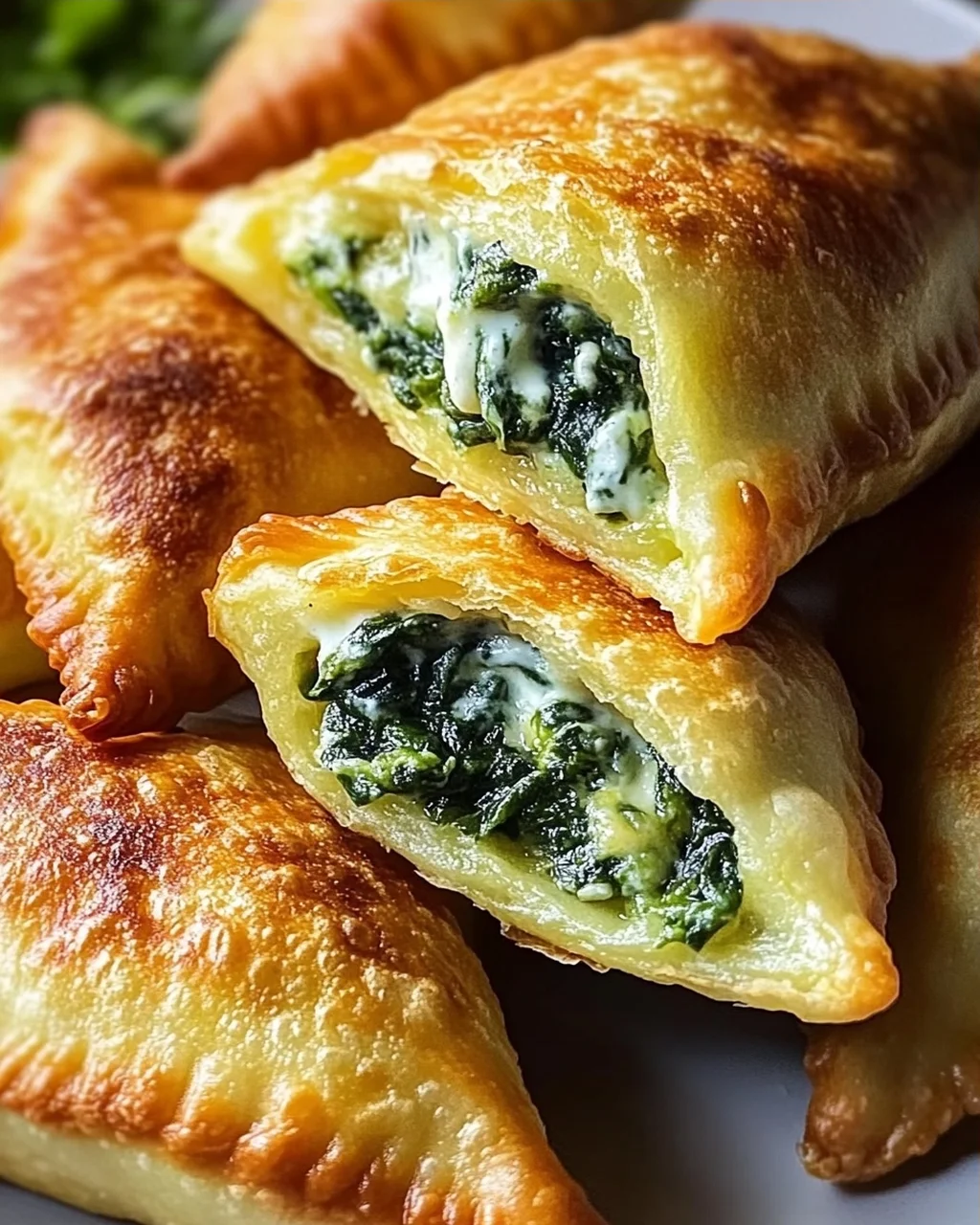 Vegane Kartoffeltaschen mit Spinat-Frischkäse-Füllung