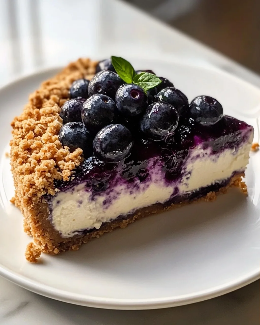 Veganer Blaubeer-Crumble-Cheesecake mit Cashew-Creme Rezept