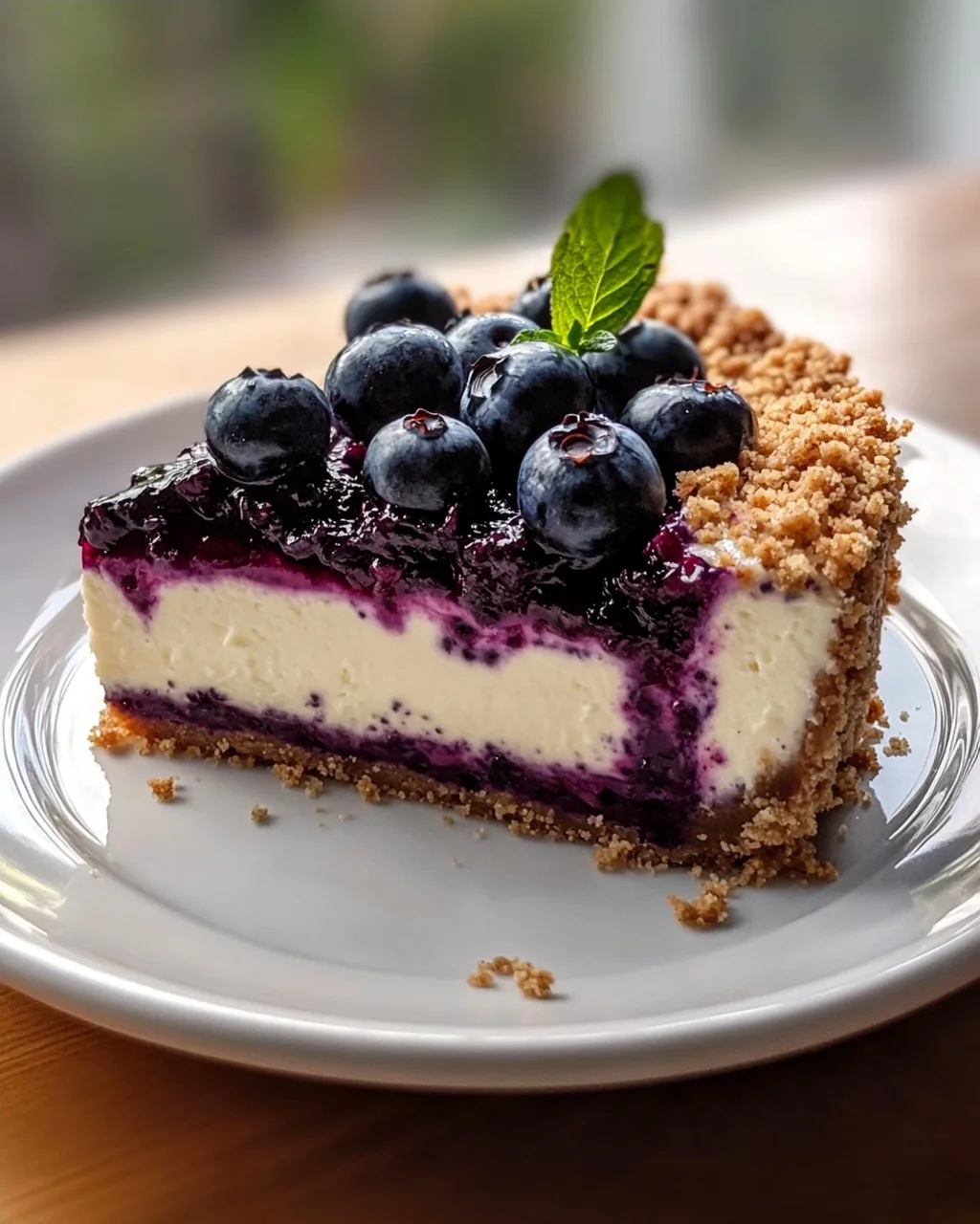 Veganer Blaubeer-Crumble-Cheesecake mit Cashew-Creme Rezept