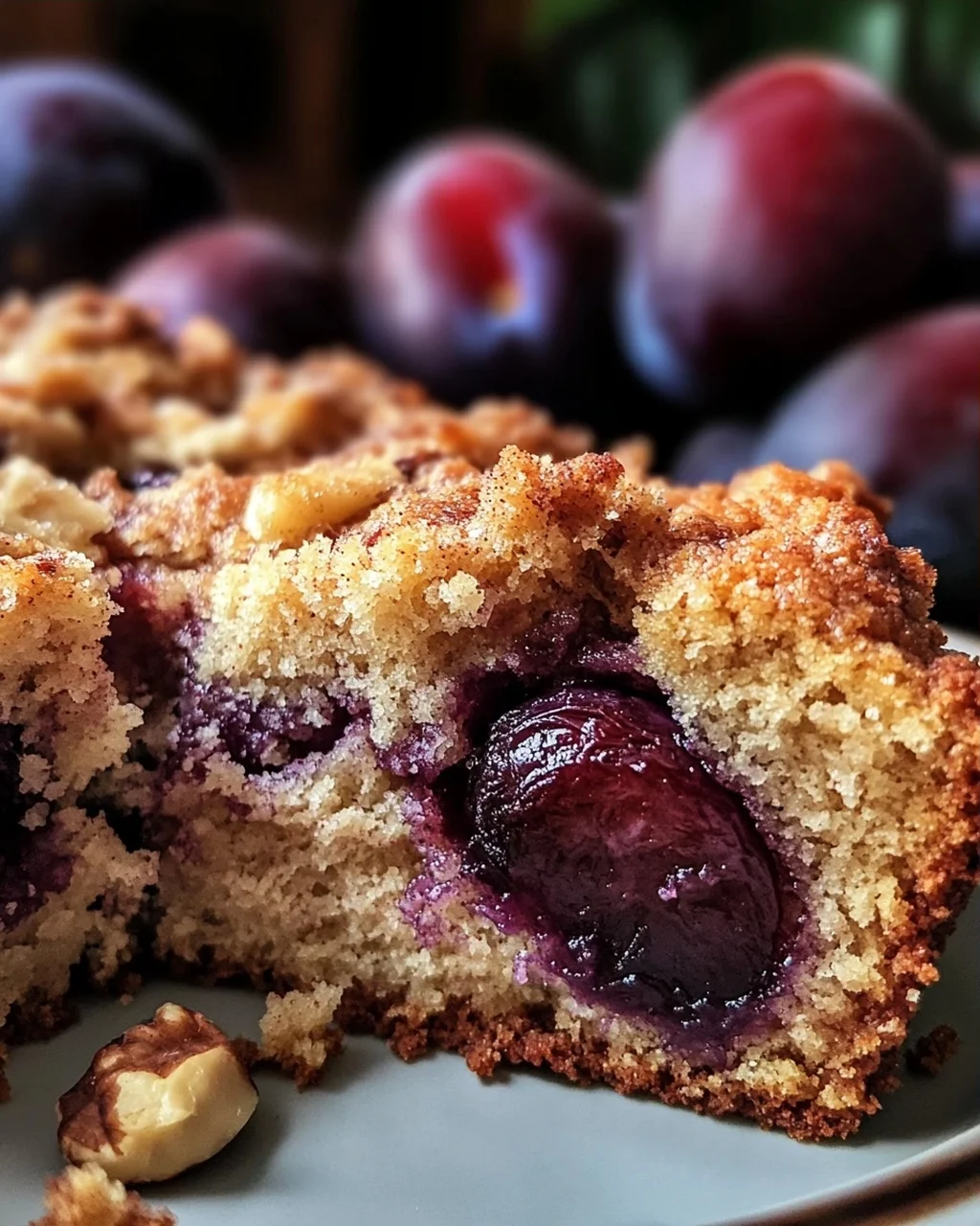 Walnuss-Zwetschgenkuchen mit Zimt-Streuseln