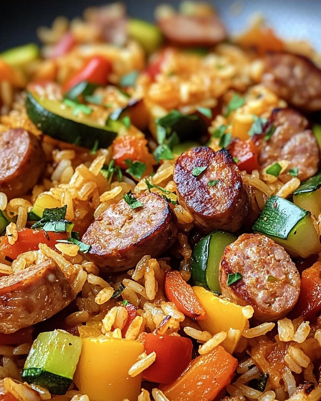 Wurst Reis Pfanne